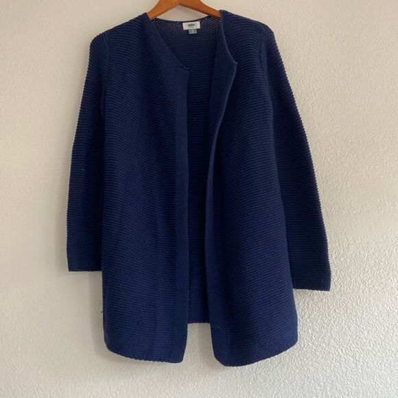 Old Navy Blue Open Front Cardigan Knitted Chunky Size XS - Picture 1 of 2